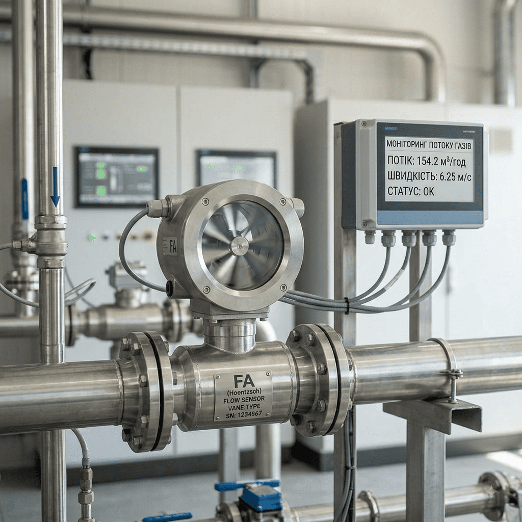 Крильчаті датчики потоку FA для вимірювання витрати газів та рідин